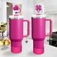 thumbnail image 6 of Spill-Proof Stopper and Cup Accessories for Stanley, Silicone Straw Cover Cap Straw Toppers Flower Charm Cup Boots Fits Stanley 40&30 oz Tumbler, Hot Pink, 6 of 6