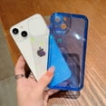 thumbnail image 2 of Compatible for iPhone 13 Clear Case, Cute Glitter Heart Rainbow Laser Holographic Bling Pattern Case for Women Girls Soft TPU Shockproof Camera Protective - Blue, 2 of 10