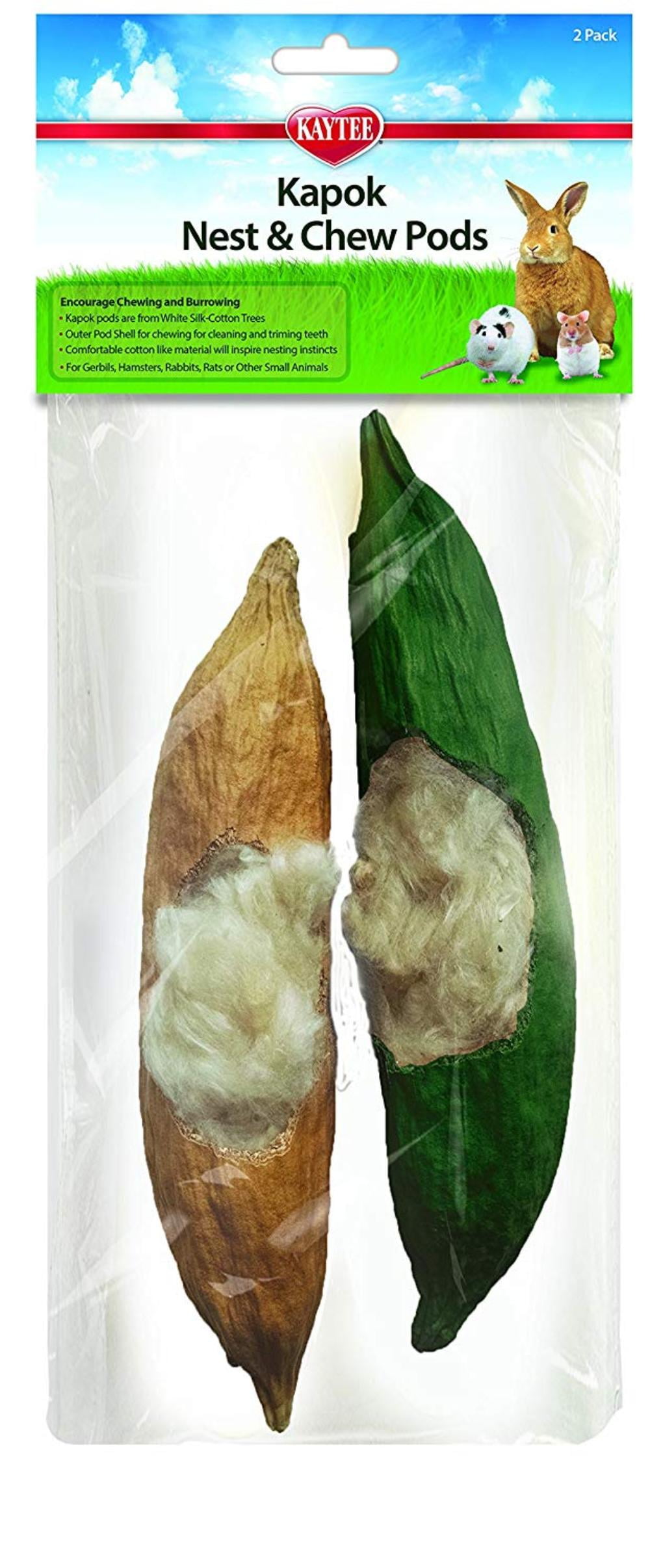 Kapok Nest and Chew Pod (2 Pack), Encourage chewing and burrowing By
