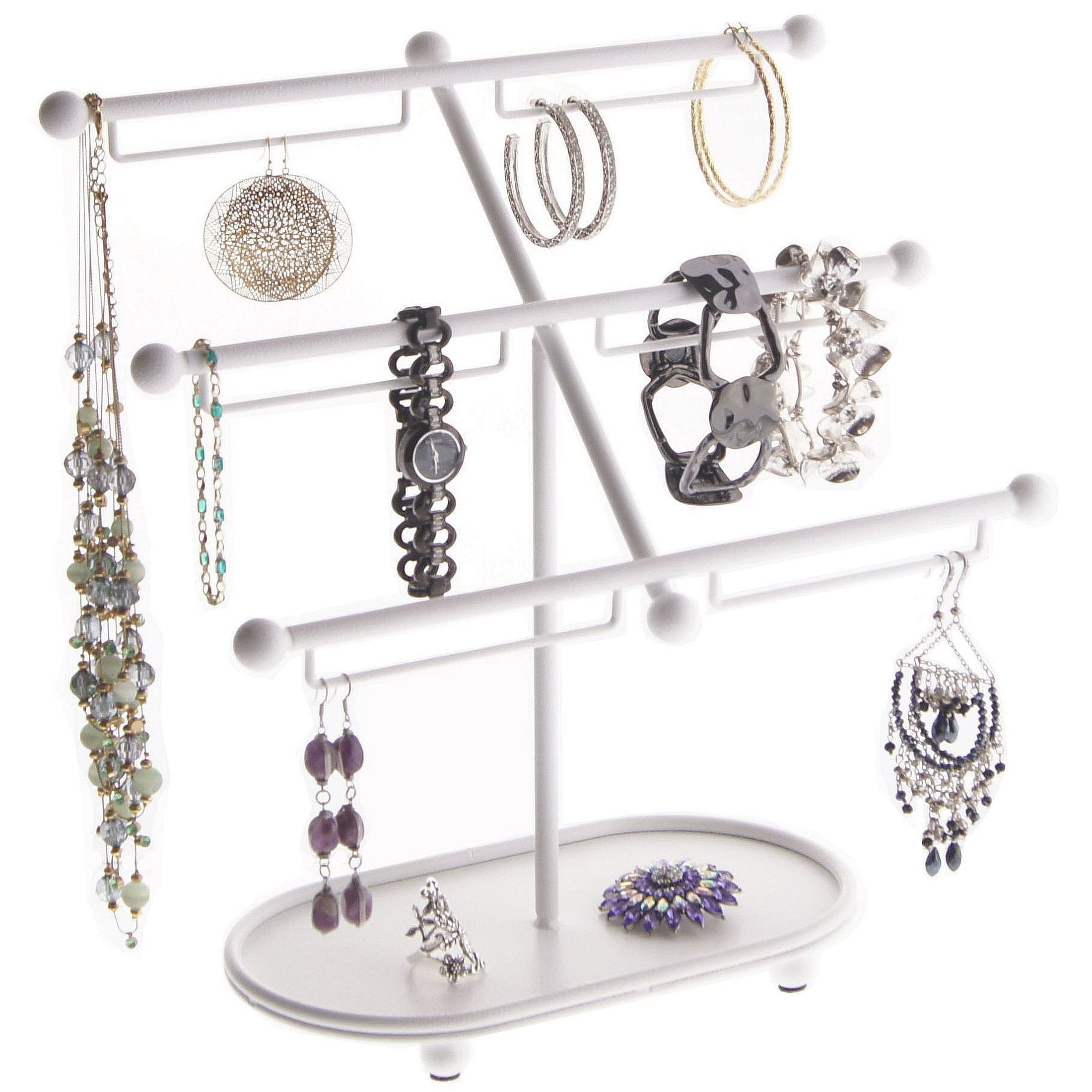 Acrylic Silver Tree Universal Hoops Drop Dangles Earring Display Stand jewellery