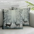 thumbnail image 3 of COMIO  Winter Deer Pillow Covers , Winter Landscape Snow Tree Throw Pillows Farmhouse Christmas Pillow Case for Couch Sofa Bedroom Living Room Indoor Outdoor, 3 of 5