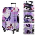 thumbnail image 5 of Purple Butterfly Flower Text Pattern Luggage Cover Fashion Suitcase Cover Baggage Covers Fit 25-28 Inch Luggage (Go Travel), 5 of 5