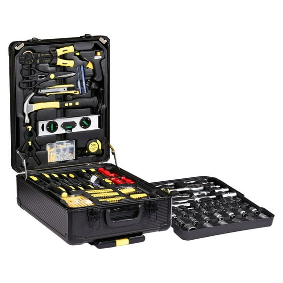 IVV 799-Piece General Household Tool Set with Rolling Wheels and Aluminum Trolley Case, Repair Tools Kit, Great Gift on Father's Day (Black and Yellow)