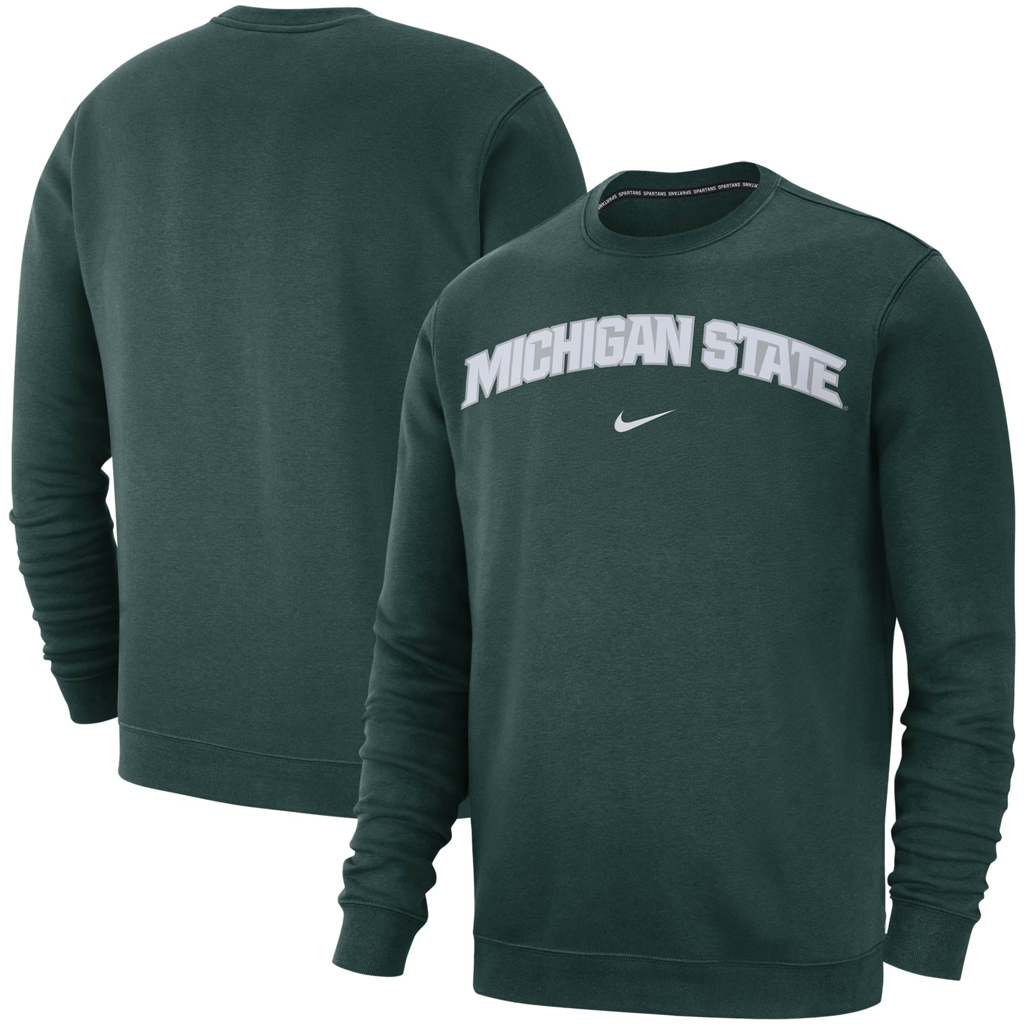 Michigan State Spartans Nike Club Fleece Sweatshirt - Green - Walmart ...