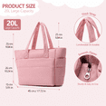 thumbnail image 2 of Quilted Puffer Tote Bag for Women, Large 20L Shoulder Bag with Multi Pockets, Lightweight Work Travel School Handbag, 2 of 8