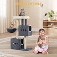 thumbnail image 6 of Cat Tree, 39‑Inch Tall Multi‑Level Cat Tower for Indoor Cats with 2 Cat Caves and Cat House, Dark Gray, 6 of 8