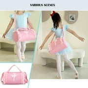BTEPSGA Pink Cute Ballet Dance Backpack Tutu Dress Dance Bag Dance Bag Waterproof Small Duffle Bag Ballet Bags Gym Bag