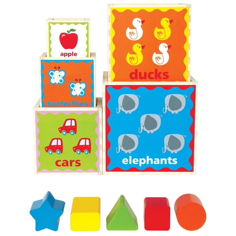 Hape Wooden Stackable Infant Children's Toy, Pyramid of Play