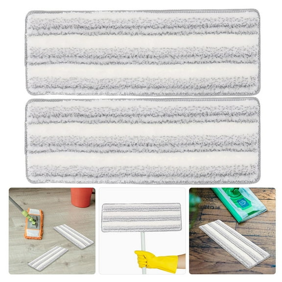 Milisten 5Pcs Reusable Mop Pads Refills Microfiber for Home Cleaning Supplies Floor Maintenance 16.1x4.3x0.4in