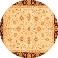 thumbnail image 1 of Ahgly Company Indoor Round Oriental Orange Traditional Area Rugs, 7' Round, 1 of 4