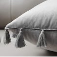 thumbnail image 3 of Pillowcase Home 2-pack Velvet Trim With Fringe Boho Grey, 3 of 5