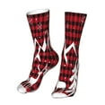 thumbnail image 6 of Xecao Christmas Buffalo Plaid Print Fashion No Heel Casual Crew Socks Cushioned Breathable for Men Women - Moisture wicking,Not easy to fade Suitable for daily, 6 of 7