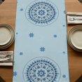 thumbnail image 5 of Table Runners 120 Inches Long Dress Scarves, Blue Floral Farmhouse Coffee/Dining/Kitchen Table Runner for Living Room, Farmhouse Abstract Country Flowers Art 13x120 Inch, 5 of 9
