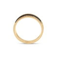 thumbnail image 4 of 14kt Yellow Gold Mens Round Diamond Wedding Black-tone Band Ring 1/4 Cttw, 4 of 4