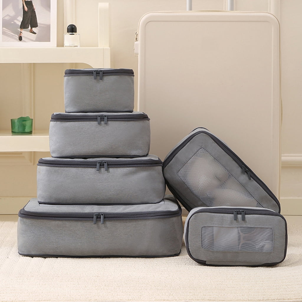 6Pcs Travel Organized Packing Cubes Set Portable Laundry Bag Pouches Storage Luggage for Women Men Easy Packing