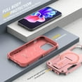 thumbnail image 7 of for iPhone 12 Pro / 12 6.1" Case with Kickstand, Compatible with MagSafe Camera 
 & Screen Guard Military Grade Drop Protection Shockproof  Magnetic Back Cover for iPhone 12 Pro / 12 6.1", Pink, 7 of 7