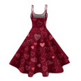 thumbnail image 4 of LWavelet Valentine's 2026 Backless Lace Heart Dress, Women's Romantic Rose Pattern Sleeveless Flowy A Line Sundresses Wine 2XL, 4 of 4