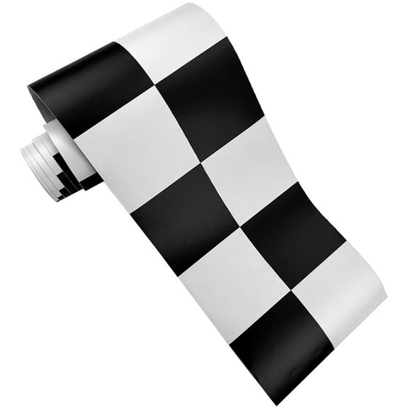 OUNONA  Black and White Grid Stickers Backsplash Waterproof Wall Tiles