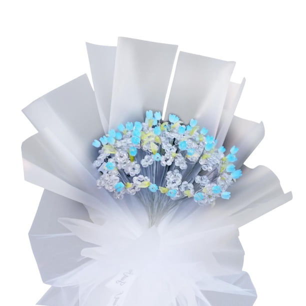 Kit de ramo de tulipanes para hacer uno mismo: ramo de tulipanes artificiales para exhibir, adorno de mesa, flores Azul