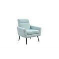 thumbnail image 6 of Accent Armchair, Modern Fabric Upholstered Leisure Chair with Metal Legs and High Backrest, Comfy Club Chair Single Sofa Chair with Thicken Cushion Seat for Living Room,Bedroom, Light Blue, 6 of 7
