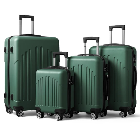 Alvantor 4-Piece ABS Hardside Luggage Set with Spinner Wheels,16in 20in 24in 28in,Retro Green
