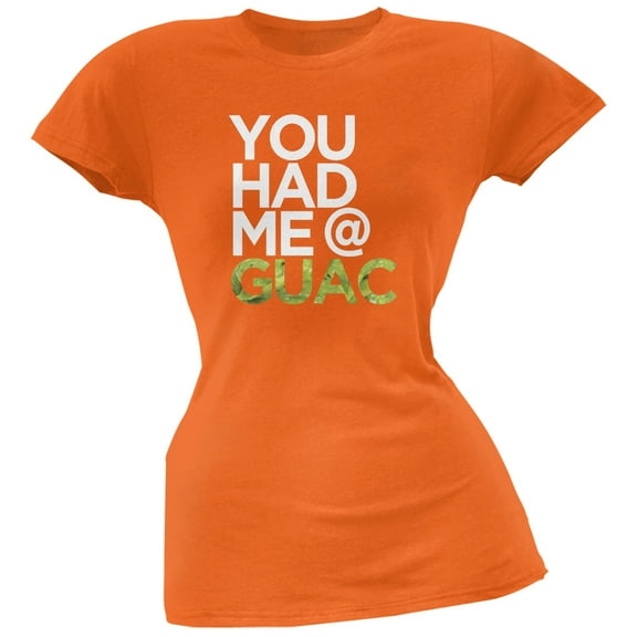 Cinco de Mayo - You Had Me at Guac Orange Soft Juniors T-Shirt - 2X-Large