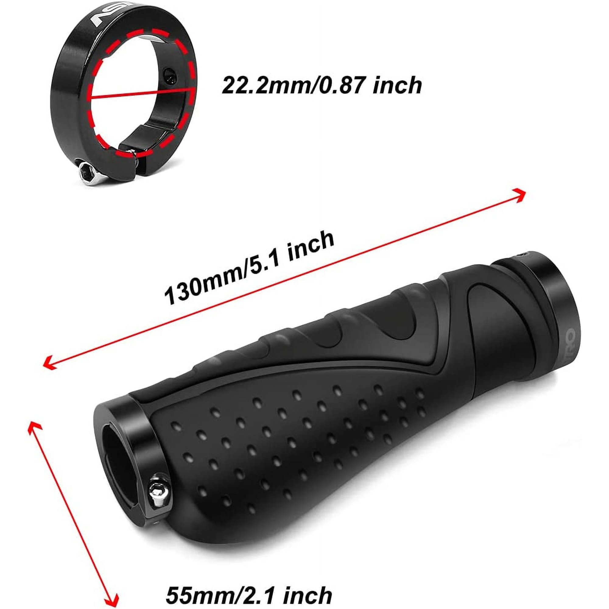 Poignées De Vélo Antidérapantes En Caoutchouc - Lot De 2 Avec Verrou En Aluminium 22mm - Noir/Bleu/Vert/Rouge/Violet