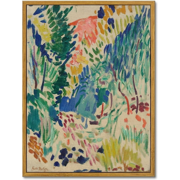TRAHOO-Framed Canvas Wall Art, Vintage Abstract Matisse Wall Art Exhibition Posters for Room Aesthetic, Retro Colorful Gallery Art Prints, Classic Matisse Canvas Impressionist Painting Wall Decor for