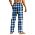 thumbnail image 3 of Fgvctg Men's Sleepwear Pajamas Pants Flannel Plaid Lounge Pant Breathable Sleep Pajamas Pants Drawstring Lounge Bottom Family Lightweight Pj Bottoms With Pockets Blue M, 3 of 5