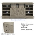 thumbnail image 4 of Lavish Home 65-Inch TV Stand with Sliding Barn Doors and Shelves, Gray, 4 of 8