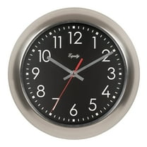 Equity 11 Inch Brushed Titanium Owen Metal Silent Quartz Wall Clock, 20802