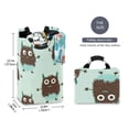 thumbnail image 5 of Mint-chocolate-color Cute Monsters Laundry Basket with Handles Foldable Laundry Hamper Freestanding Washing Bin 50L, 5 of 7