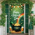 thumbnail image 3 of Green Theme St. Patrick's Day Banner Shamrock Pattern Irish Festival Display Gold Coins Design Beer Mug Leprechaun Backdrop for St. Patrick's Day Party Irish Celebration Pub Event, 3 of 9