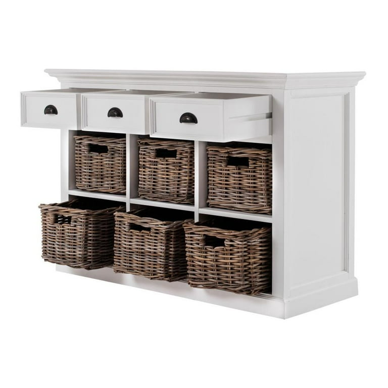 Modern Farmhouse Buffet Server With Basket Set Modern Farmhouse Buffet Server With Basket Set