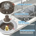 thumbnail image 5 of Upgraded 3in1 Kitchen Sink Drain Strainer & Sink Stopper, Stainless Steel Kitchen Drain Plug & Cover with Anti-Clogging Basket Strainer, Fit US Standard 3-1/2'' Sink Drain Hole, Brown, 5 of 7