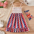 thumbnail image 2 of Zanarzt Kids Toddler Girl 4th Of July Outfit 4th of July Dress Summer Toddler Girl Clothes Sundress for Independence Day Dress Kids White,5-6 Years, 2 of 7