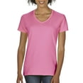 thumbnail image 2 of Gildan Lds HvyCtn VNeck Azalea, 2 of 2
