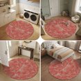 thumbnail image 5 of Small Round Rug 3Ft, Red Terracotta Splatter Non-Slip Washable Circle Rugs Carpet, Boho Mottled Vintage Rustic Indoor Outdoor Rug Floor Mats Throw Runner for Bedroom Living Room Bathroom, 5 of 8