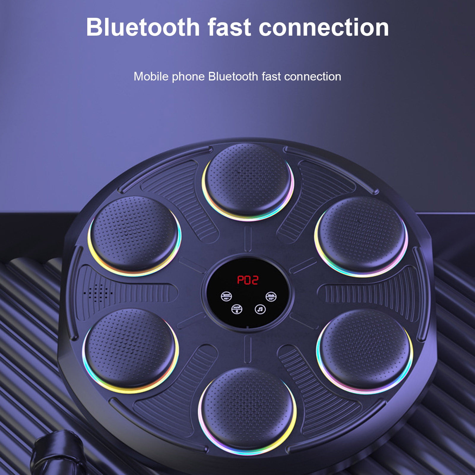 Bluetooth Music Boxing Trainer with Smart Counter and Wall Mount, Interactive Home Workout Equipment for Childs Adults Stress Relief Fitness in Living Room Office Gym
