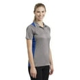 thumbnail image 4 of Sport-Tek Ladies Heather Colorblock Contender Polo-S (Vintage Heather/ True Royal), 4 of 6