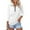 White, variant on Women's 3/4 Sleeve V Neck Zippered Solid Collar Shirt Sweatshirt High Low Shirt 3x Glitter Shirt Shirts with Lace for Women Women's Tunic Blouses Long Tops for Leggings Low Back plus Tunic Oversized