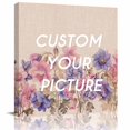 thumbnail image 2 of Pink Blue Spring Floral Wall Art Painting on Canvas, Rustic Summer Flower Botanical Canvas Art Home Prints Wall Art Framed Modern Artwork for Living Room Bedroom Wall Decor 8x8in, 2 of 9