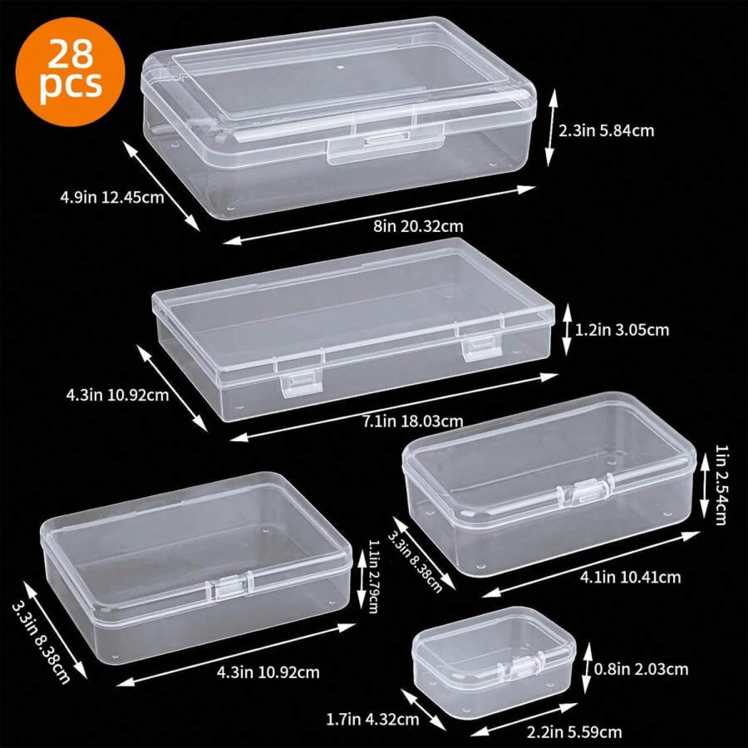 NTGFU 28 Pack Small Plastic Storage Boxes Craft Organizers Rectangular Containers with Lids for Bead, Jewelry, Office Supplies Small Items Room Storage Home Storage Bedroom Storage