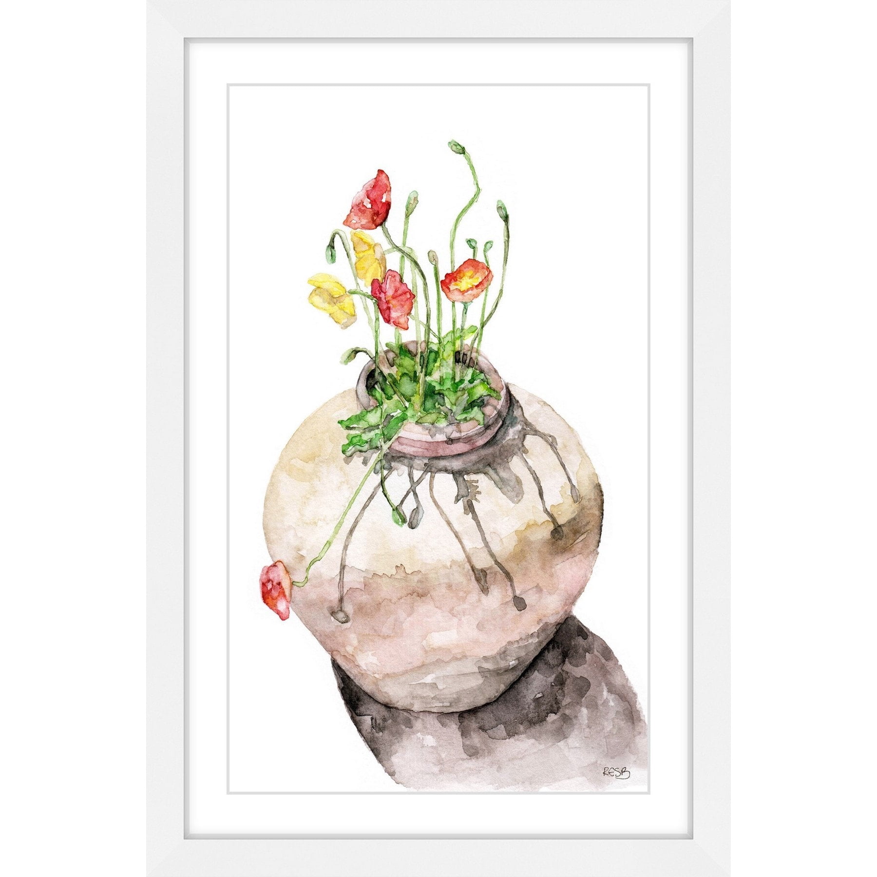 Marmont Hill "Potted Poppies" by Rachel Byler Framed Painting Print