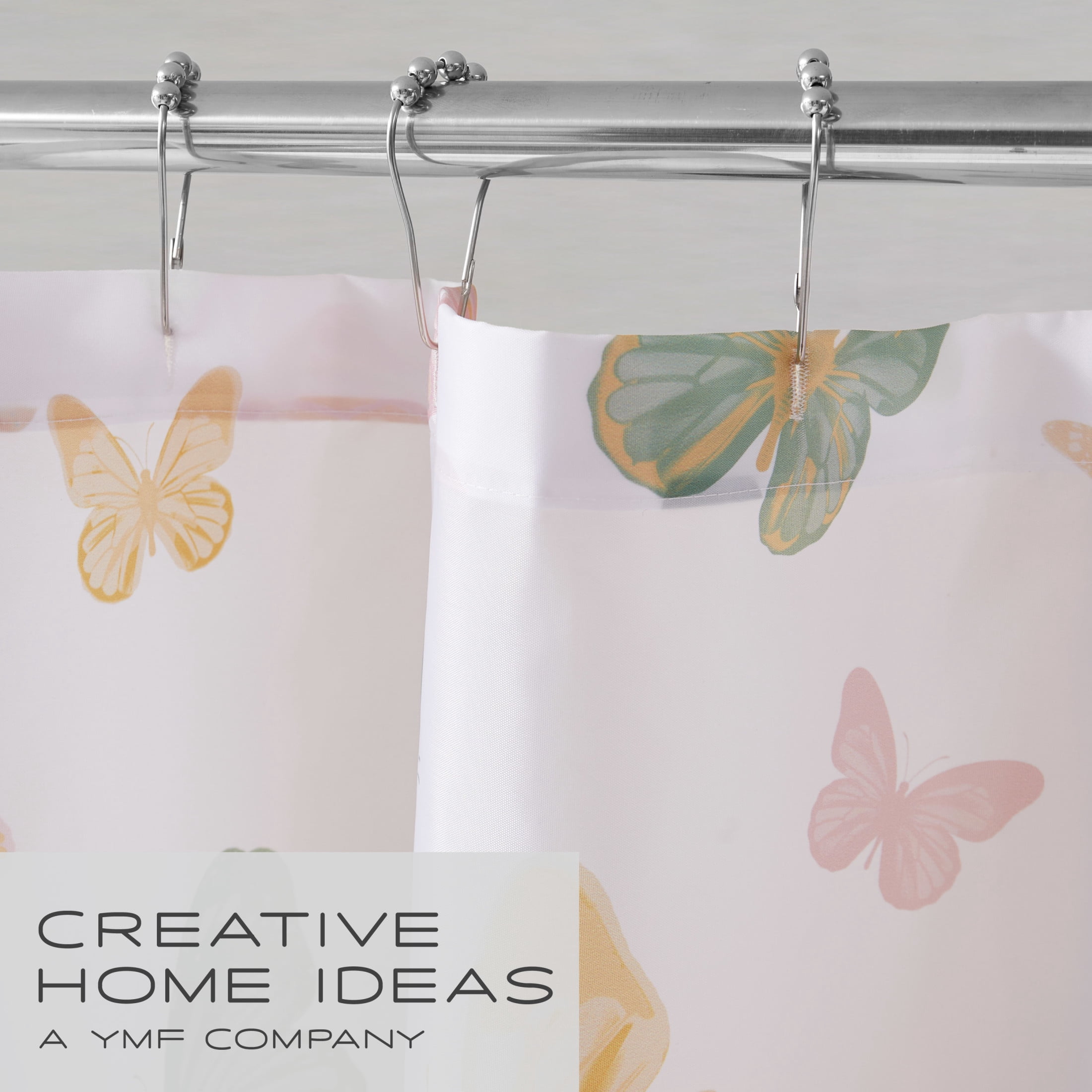 CHI Vanessa Shower Curtain with Hooks and Rugs Modern Washable 72" W x 72" L 15-Piece Set