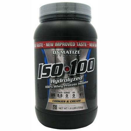 DYMATIZE Nutrition ISO-100 hydrolysées 100% de protéines de lactosérum Isoler - Biscuits et crème 1,6 lbs