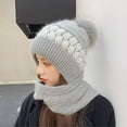 thumbnail image 2 of Naxoaeo Clearance Womens Beanie and Scarf Set for Girls Warm Knit Winter Ski Hat with Fleece Lined, Elastic Warm Conjoined Ear Protection Knitted Hat, Winter Beanie Hat Scarf, 2 of 5