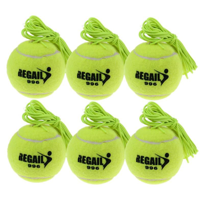 6x Professional Tennis Ball w/Elastic String Replacement Tennis Trainer Practice 