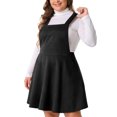 thumbnail image 2 of DARING DIVA Women's Plus Pinafore Dress Faux Suede Vintage A Line Jumper 2X Black, 2 of 6