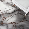 thumbnail image 6 of SAFAVIEH Craft Paul Abstract Marble Area Rug, 4' x 4' Round, Grey/Orange, 6 of 8